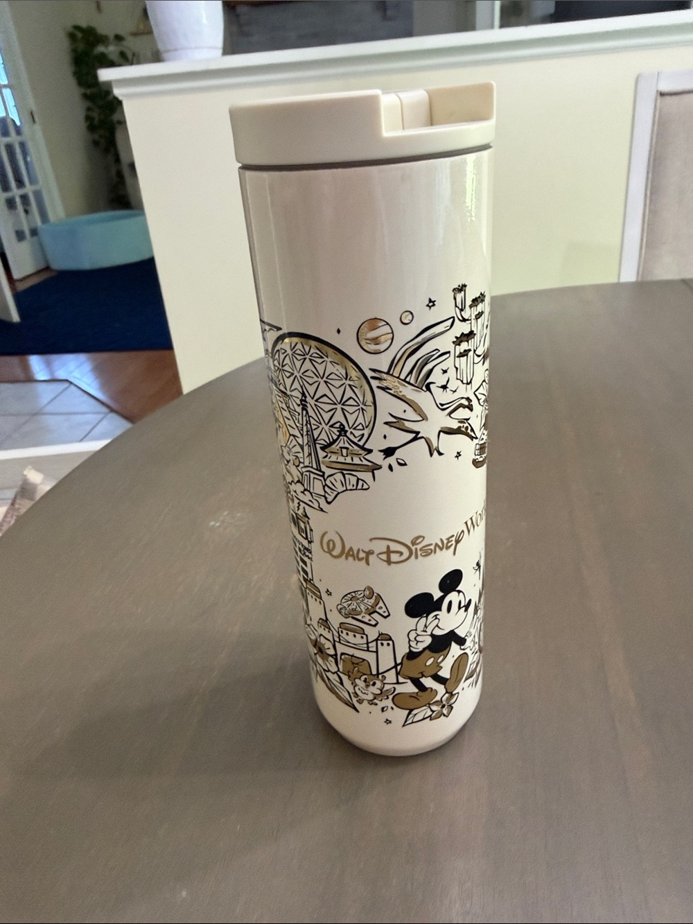 Starbucks Disney White and Gold Mickey Stainless Travel Tumbler